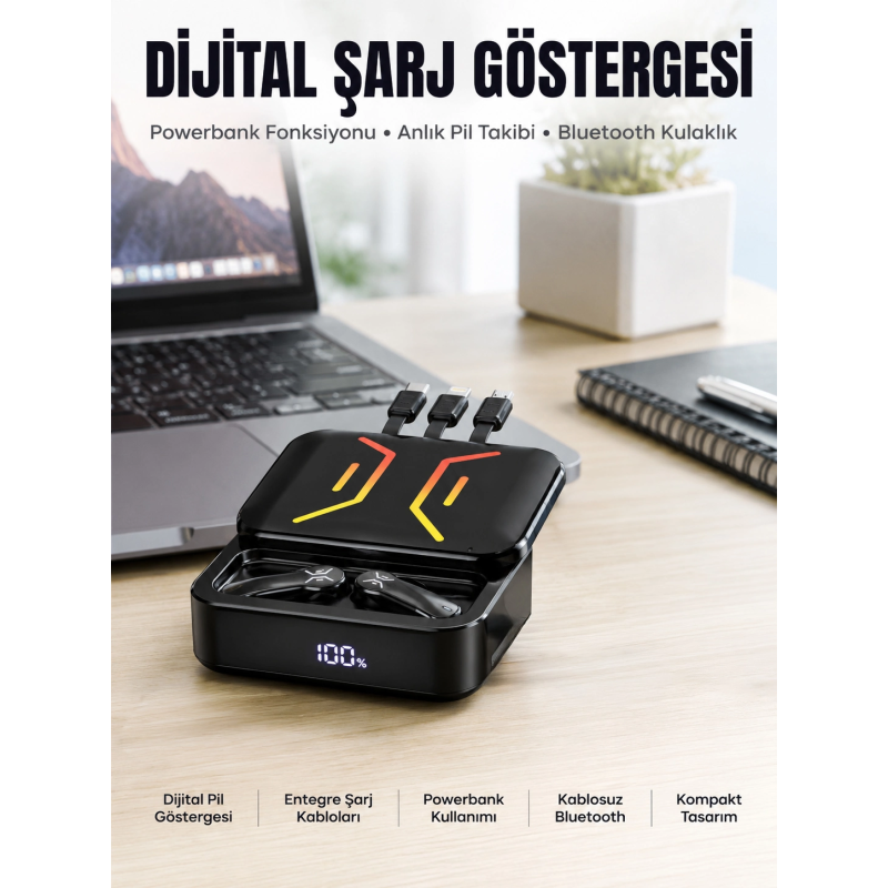 Powerbank Bluetooth Kulaklık Kulaklığı Yüksek Ses Kaliteli Yeni Nesil Powerbank Bluetooth Kulaklık Kulaklığı Yüksek Ses Kaliteli Yeni Nesil