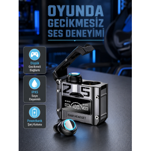 Powerbank Özellikli Bluetooth Kulaklık – Ergonomik, Suya Dayanıklı
