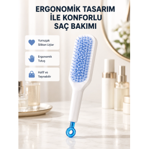 Pratik Mekanizmalı Saç Tarağı – Kendi Kendini Temizler, Taşınabilir