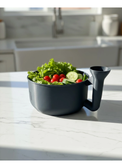 Pratik Sebze Yıkayıcı Süzgeçli Hazneli Ergonomik Saplı Mutfak Yardımcısı