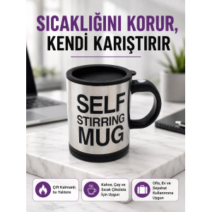 Pratik Ve Dayanıklı Termos Kupa | Tek Tuşla Otomatik Karıştırma