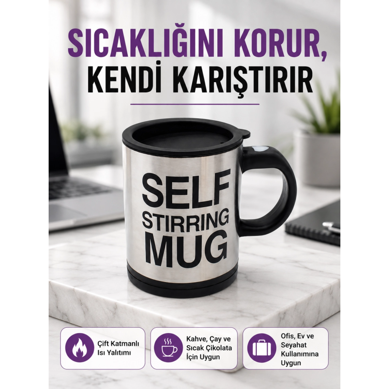Pratik Ve Dayanıklı Termos Kupa | Tek Tuşla Otomatik Karıştırma Pratik Ve Dayanıklı Termos Kupa | Tek Tuşla Otomatik Karıştırma