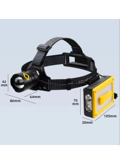 Pro F-3003 Alüminyum Pm10-tg Led Type-c Powerbank Ve Solar Şarjlı Kamp Kafa Feneri