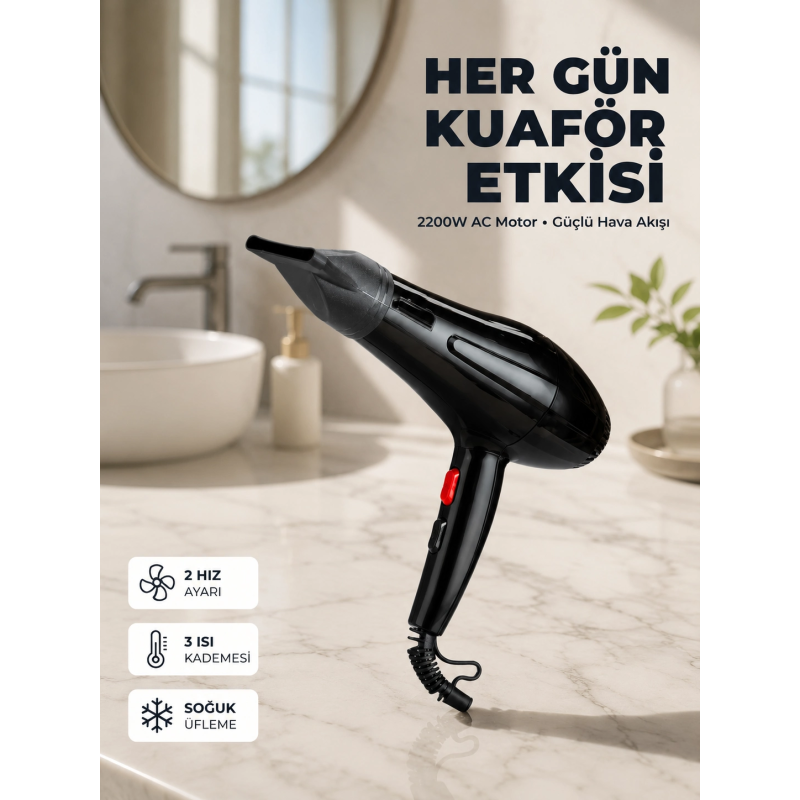 Profesyonel 2200w Saç Kurutma Makinesi Yüksek Performans Profesyonel 2200w Saç Kurutma Makinesi Yüksek Performans