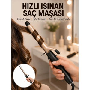 Profesyonel 25 Mm Saç Maşası Kalın Bukle Etkili Yeni Nesil