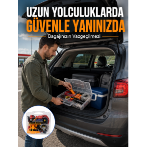 Profesyonel Araç İçi Acil Durum Seti 27 Parça Çok Amaçlı Oto Yardım Çantası