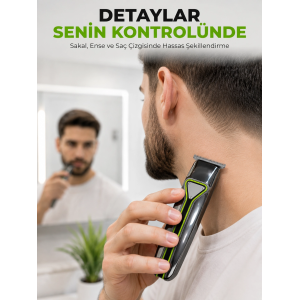 Profesyonel Erkek Tıraş Makinesi 3 Taraklı T Tipi Bıçaklı Usb Şarjlı Saç Sakal Kesme Makinesi