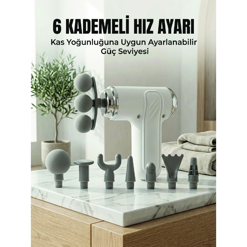 Profesyonel Kas Gevşetici Masaj Tabancası 8 Değiştirilebilir Başlıklı Kablosuz Masaj Cihazı Profesyonel Kas Gevşetici Masaj Tabancası 8 Değiştirilebilir Başlıklı Kablosuz Masaj Cihazı