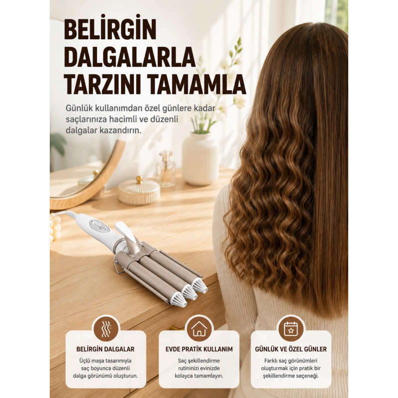 Profesyonel Kullanıma Uygun Bukle Maşası Yeni Nesil Profesyonel Kullanıma Uygun Bukle Maşası Yeni Nesil