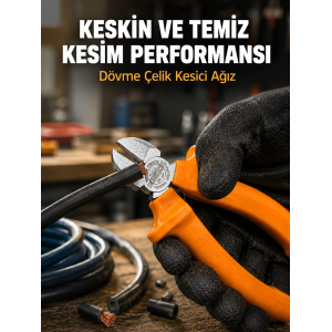 Profesyonel Kullanıma Uygun Dövme Çelik Yan Keski