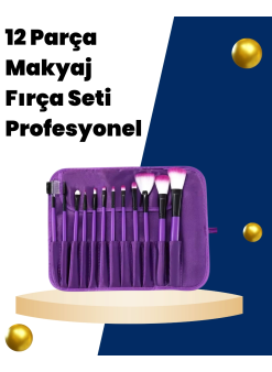 Profesyonel Makyaj Uygulamalarına Özel 12 Parça Kompakt Ve Hafif Makyaj Fırça Seti