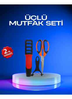 Profesyonel Mutfak Makas Seti –  Kesim Makası + Soyacak + Bileyici
