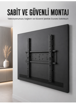 Profesyonel Sabit Tv Askı Atı  Ultra Dayanıklı Çelik Duvar Montaj Braketi 50-95 İnç