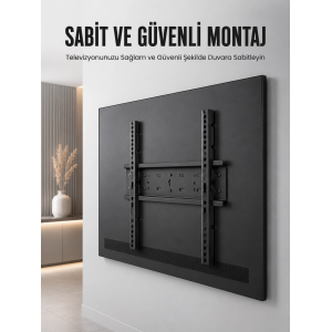 Profesyonel Sabit Tv Askı Atı  Ultra Dayanıklı Çelik Duvar Montaj Braketi 50-95 İnç