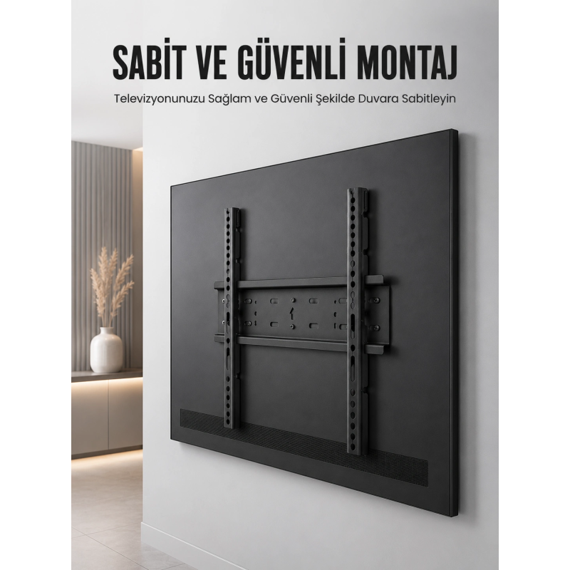 Profesyonel Sabit Tv Askı Atı Ultra Dayanıklı Çelik Duvar Montaj Braketi 50-95 İnç Profesyonel Sabit Tv Askı Atı Ultra Dayanıklı Çelik Duvar Montaj Braketi 50-95 İnç