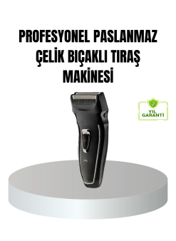 Profesyonel Şarjlı Saç Ve Sakal Tıraş Makinesi – Çelik Bıçaklı, Ayarlanabilir Başlıklı, Kablosuz
