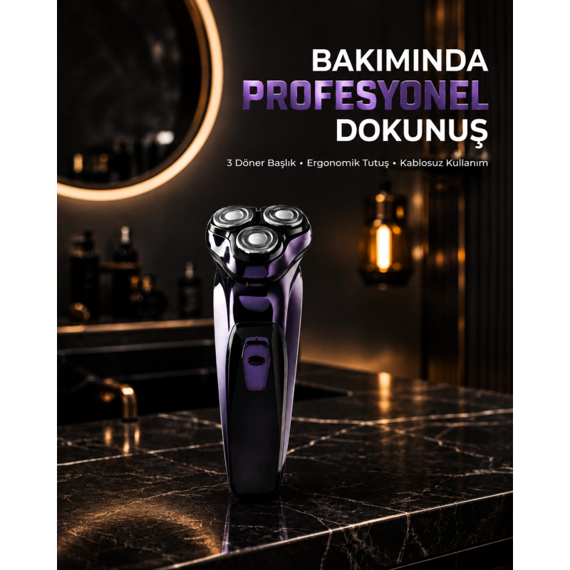 Profesyonel Şarjlı Tıraş Makinesi Ayarlanabilir Başlıklı Kablosuz Profesyonel Şarjlı Tıraş Makinesi Ayarlanabilir Başlıklı Kablosuz