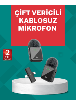 Profesyonel Ses Kayıtları İçin 2’li Kablosuz Yaka Mikrofon Seti