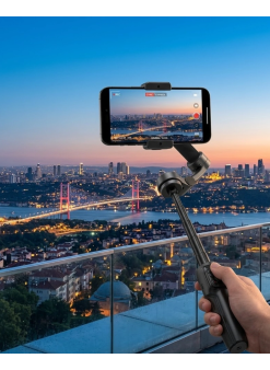 Profesyonel Telefon Gimbal Stabilizer 3 Axis Video Sabitleyici Vlog Tripod