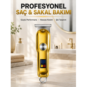 Profesyonel Tıraş Makinesi 120 Dakika Kullanım T Bıçaklı 3 Taraklı Usb Şarjlı Saç Sakal Kesme Makinesi