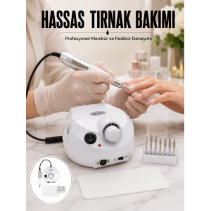 Profesyonel Tırnak Freze Makinesi Çok Fonksiyonlu Manikür Pedikür Seti Yeni Nesil