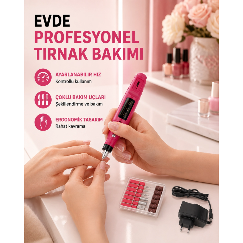 Profesyonel Tırnak Matkap Makinesi – Usb Şarjlı, Ayarlanabilir Hız, Düşük Titreşimli Ve Sessiz Çalışma Profesyonel Tırnak Matkap Makinesi – Usb Şarjlı, Ayarlanabilir Hız, Düşük Titreşimli Ve Sessiz Çalışma