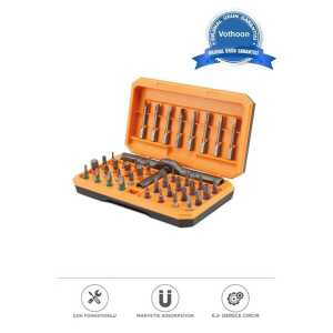 Profesyonel Tornavida Seti 40 Parça Çok Uçlu Kapsamlı Tamir Seti Gri