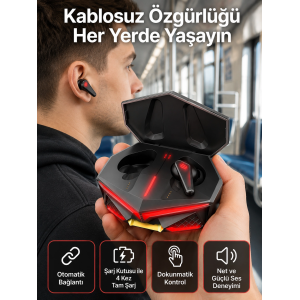 Profesyonel Tws Işıklı Kablosuz Bluetooth Kulaklık  Kulaklığı