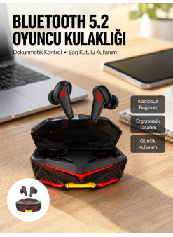 Profesyonel Tws Işıklı Kablosuz Bluetooth Kulaklık  Kulaklığı Yeni Nesil