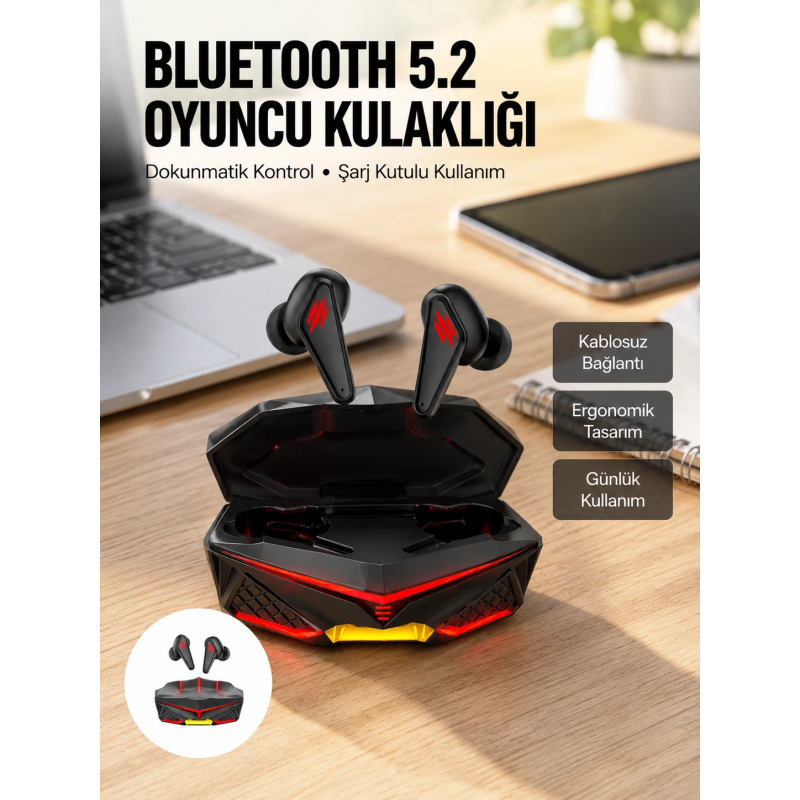 Profesyonel Tws Işıklı Kablosuz Bluetooth Kulaklık Kulaklığı Yeni Nesil Profesyonel Tws Işıklı Kablosuz Bluetooth Kulaklık Kulaklığı Yeni Nesil