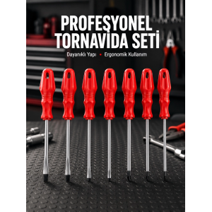 Profesyonel Ve Günlük Kullanıma Uygun 7li Tornavida Seti