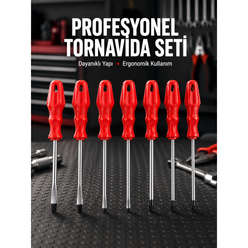 Profesyonel Ve Günlük Kullanıma Uygun 7li Tornavida Seti Profesyonel Ve Günlük Kullanıma Uygun 7li Tornavida Seti