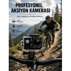 Profesyonel Video Çekimleri İçin 1080p Full Hd Aksiyon Kamerası