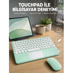 Profesyonel Wifi Q Klavye Bluetooth Klavye Touchpad 10.8 Inç Yeni Nesil