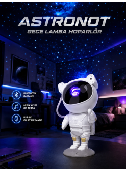 Projeksiyon Astronot Lamba Speaker Sevimli Astronot Bluetooth Hoparlör Yeni Nesil