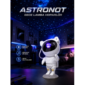 Projeksiyon Astronot Lamba Speaker Sevimli Astronot Bluetooth Hoparlör Yeni Nesil