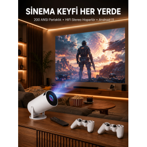 Projeksiyon Cihazı Video Oyun Konsolu 8 Gb Hafıza Lcd Ekran Kumandalı  Yeni Nesil