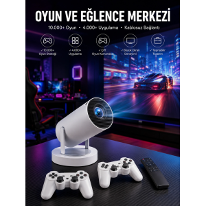 Projeksiyon Cihazı Video Oyun Konsolu Projektör Taşınabilir Ayaklı Çift Kollu 4k Çözünürlüklü