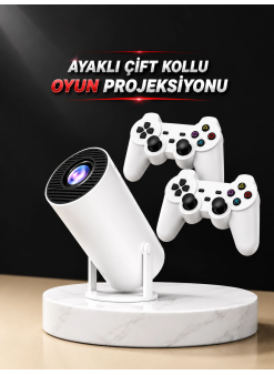 Projeksiyon Cihazı Video Oyun Konsolu Projektör Taşınabilir Ayaklı Çift Kollu 4k Çözünürlüklü