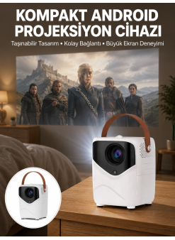 Projeksiyon Ev Sineması Bluetooth 4k Hd Kaliteli Görüntü Kumandalı Yeni Nesil