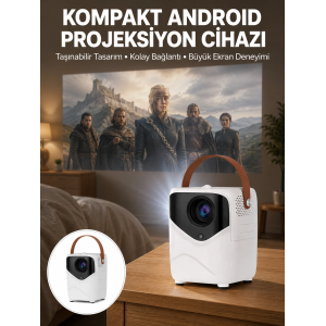 Projeksiyon Ev Sineması Bluetooth 4k Hd Kaliteli Görüntü Kumandalı Yeni Nesil