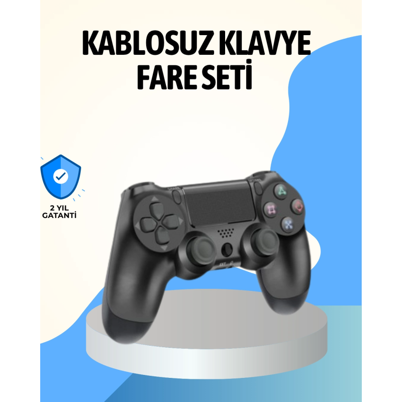 Ps4 Uyumlu Kablosuz Oyun Kolu Ergonomik Çift Titreşimli Ps4 Uyumlu Kablosuz Oyun Kolu Ergonomik Çift Titreşimli