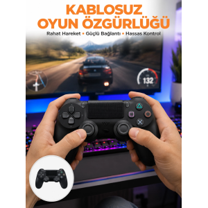 Ps4 Uyumlu Kablosuz Oyun Kolu – Gerçekçi Titreşimli Geri Bildirim Yeni Nesil