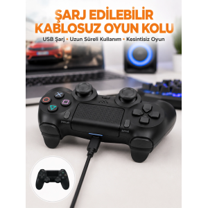 Ps4 Uyumlu Kablosuz Oyun Kolu – Titreşimli, Şarjlı Ve Ergonomik Yeni Nesil