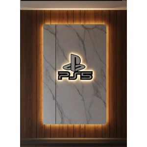 Ps5 Logo Dekoratif Duvar Süsü Oyun Odası Ve Salon Uyumu