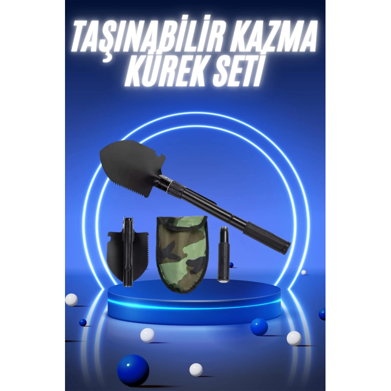 Pusulalı Katlanabilir Kazma Kürek Kamp Seti Kamp Küreği Portatif Çantalı Pusulalı Katlanabilir Kazma Kürek Kamp Seti Kamp Küreği Portatif Çantalı