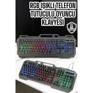 Q Klavye Rgb Işıklı Klavye Ve Mouse Seti Kablolu Mouse Hediyeliş