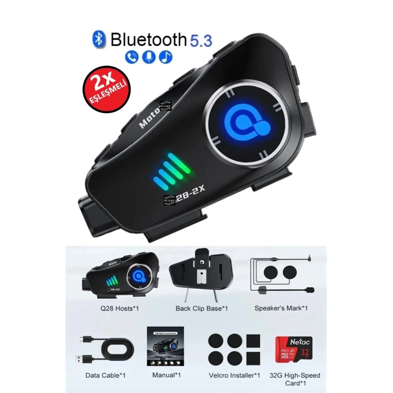 Q28 2x 2 Eşleşmeli Motosiklet Kask Bluetooth Kulaklık 1080p Kamera Su Geçirmez Intercom Q28 2x 2 Eşleşmeli Motosiklet Kask Bluetooth Kulaklık 1080p Kamera Su Geçirmez Intercom