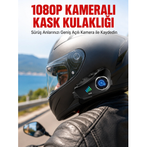 Q28 Bluetooth Kask Kulaklık 1080p Kamera – Su Geçirmez Motosiklet Interkom Yeni Nesil