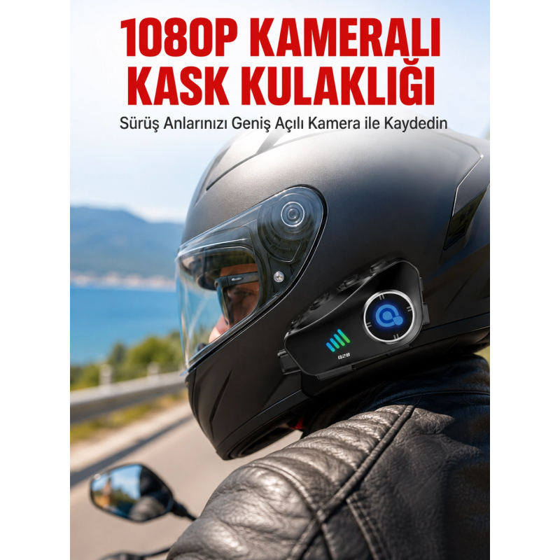 Q28 Bluetooth Kask Kulaklık 1080p Kamera – Su Geçirmez Motosiklet Interkom Yeni Nesil Q28 Bluetooth Kask Kulaklık 1080p Kamera – Su Geçirmez Motosiklet Interkom Yeni Nesil